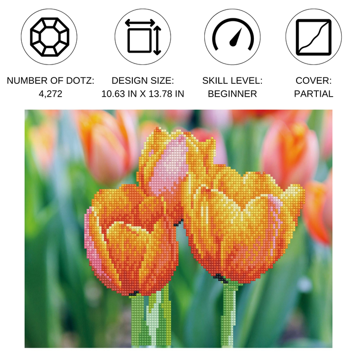 Diamond Dotz Love Tulips - 6.3 x 6.3 in