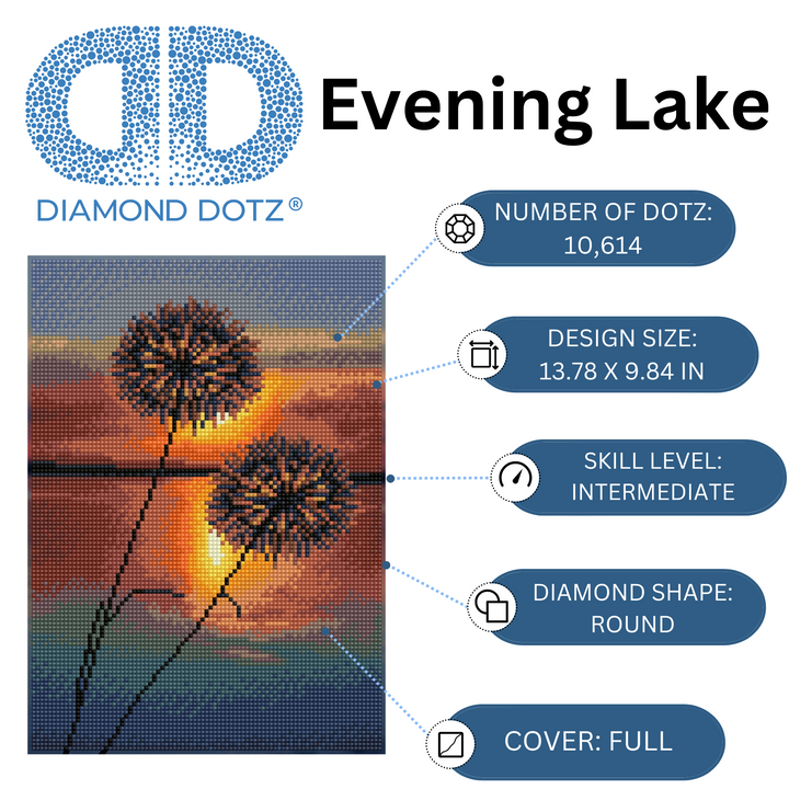 Diamond Dotz Evening Lake - 13.78 x 9.84 in