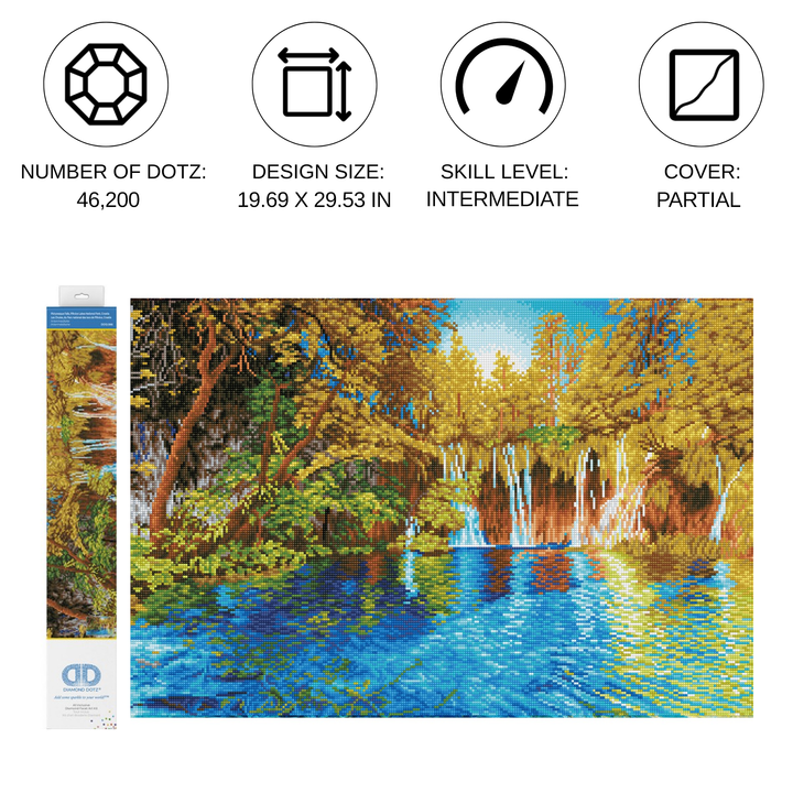 Diamond Dotz Picturesque Falls Plitvice Lakes National Park - 19.69 x 29.53 in