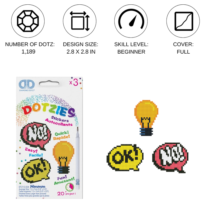 Diamond Dotz Hmmm - DOTZIES Stickers Kit