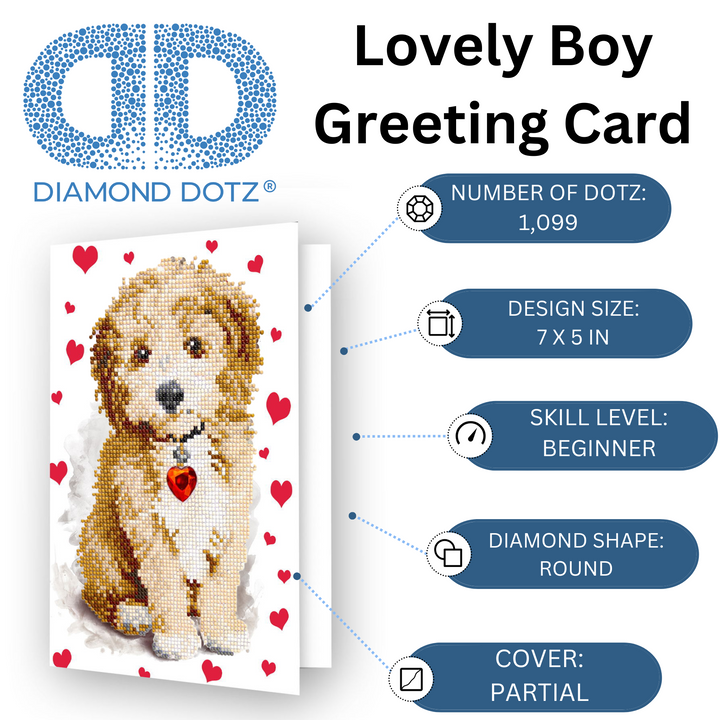 Diamond Dotz Lovely Boy - Diamond Painting Greeting Card