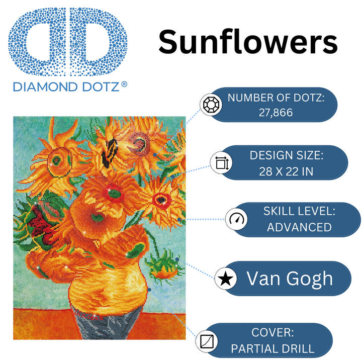 Diamond Dotz Sunflowers (Van Gogh) - 28 x 22 in
