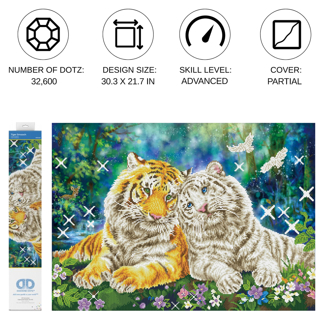 Diamond Dotz Tiger Smooch - 21.7 x 30.3 in