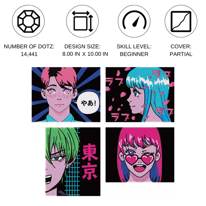 Diamond Dotz Neon Flock Anime - 8.0" x 10.0"
