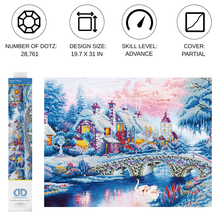 Diamond Dotz Winter Village - 31 x 19.7 in