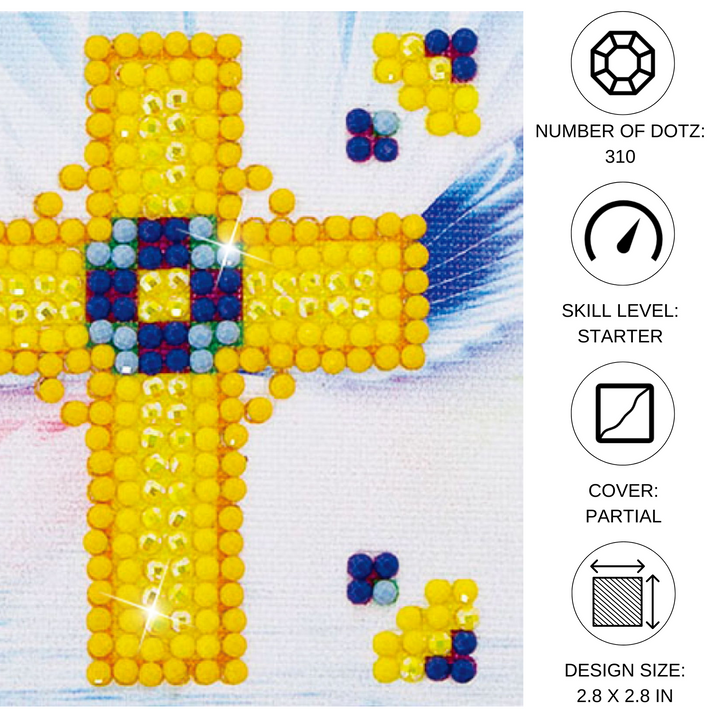 Diamond Dotz Golden Cross - 2.8 x 2.8 in