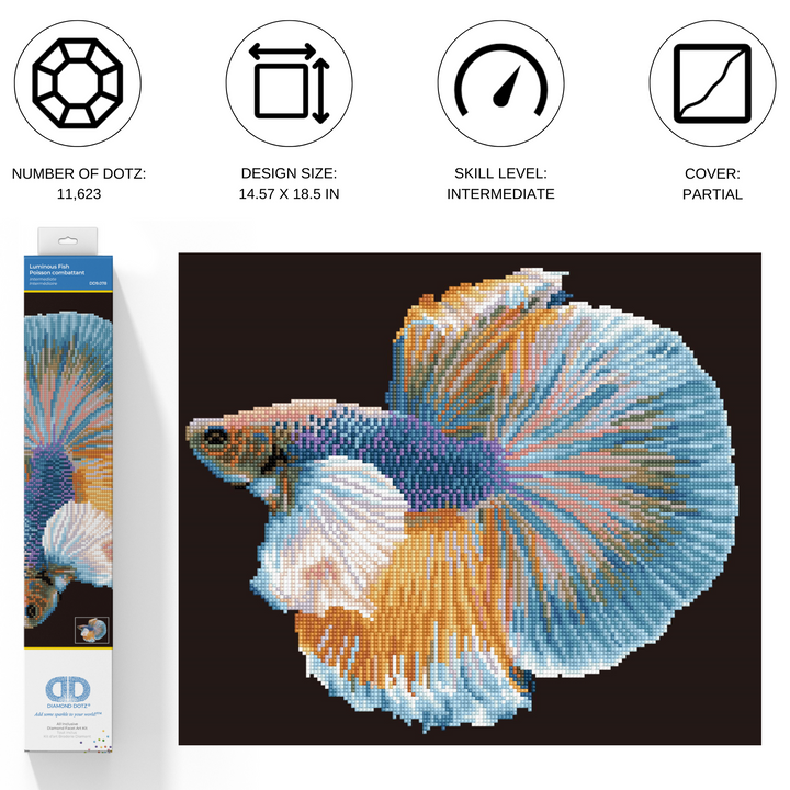 Diamond Dotz Luminous Fish - 14.57 x 18.5 in