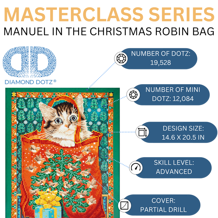 Diamond Dotz Manuel in the Christmas Robin Bag - Masterclass - 14.6 x 20.5 in