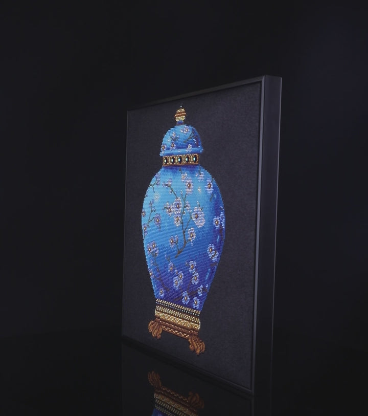 Diamond Dotz Blue Vase - 12.6 x 12.6 in