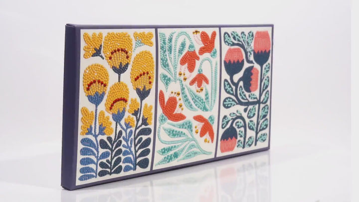 Diamond Dotz Modern Floral Triptych - 7.8 x 15.6 in