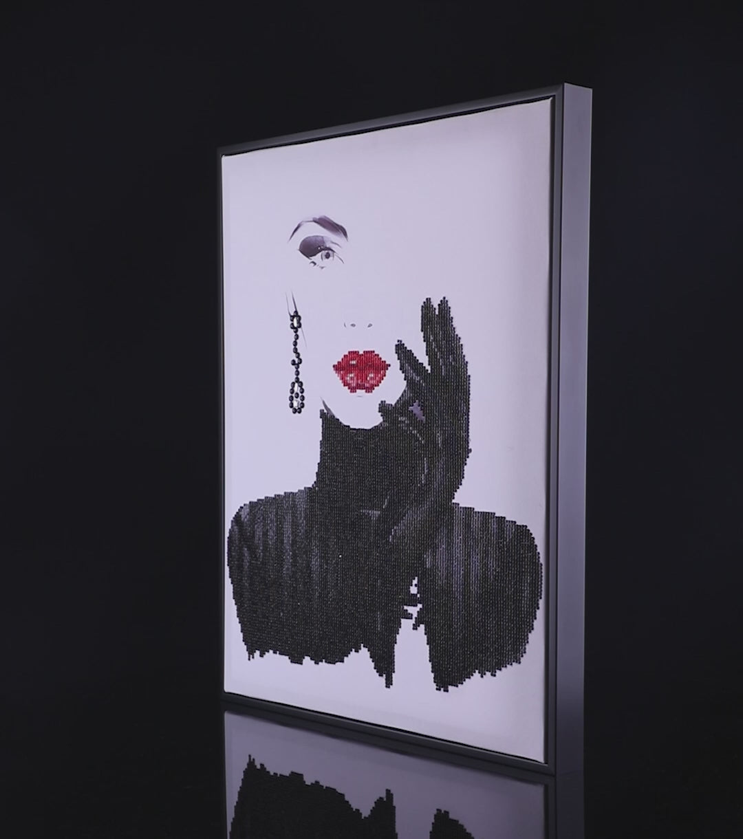 Diamond Dotz Lady in Black - 20.5 x 16.5 in