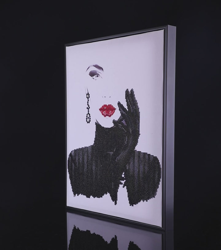 Diamond Dotz Lady in Black - 20.5 x 16.5 in