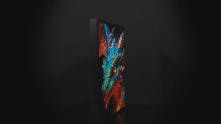 Neon Flock Kaleidoscope Dragon