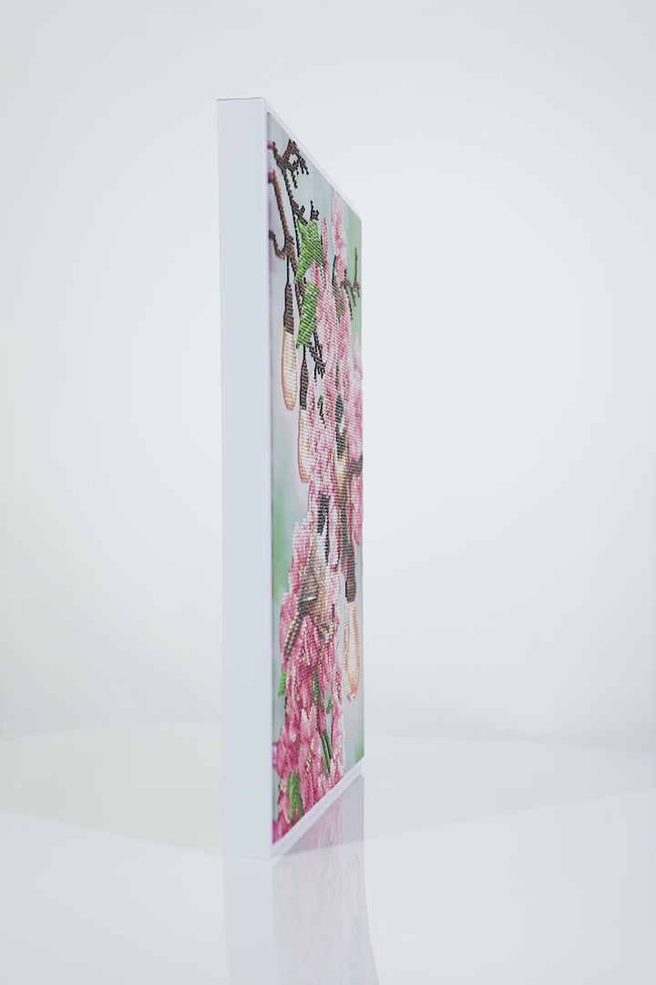 Diamond Dotz Cherry Blossoms & Chickadees - 20 x 16 in