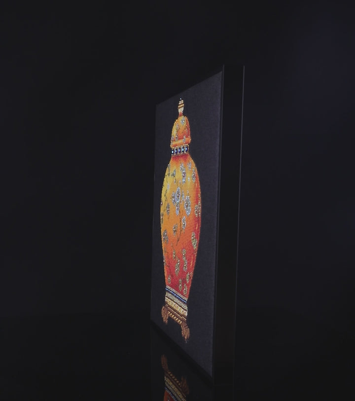 Diamond Dotz Red Vase - 12.6 x 12.6 in
