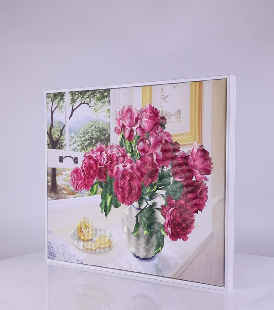 Diamond Dotz Roses by the Window - 20 x 16 in