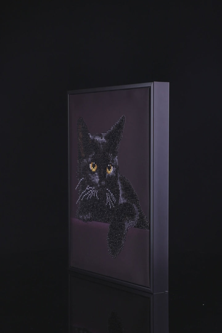 Diamond Dotz Midnight Cat - 14 x 11.1 in
