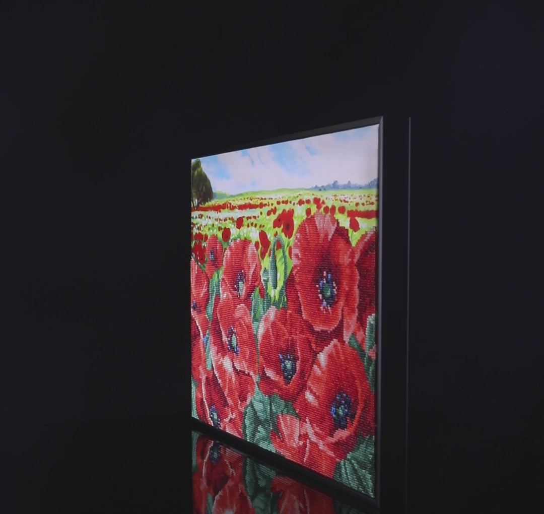 Diamond Dotz Red Poppy Field - 16.1 x 12.6 in