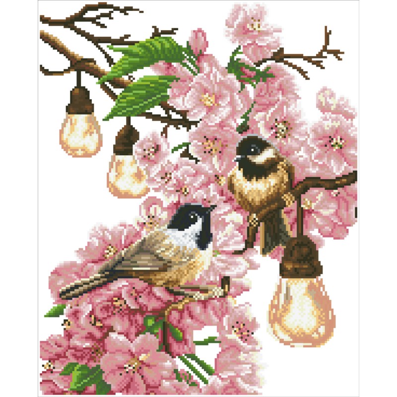 Cherry Blossoms & Chickadees