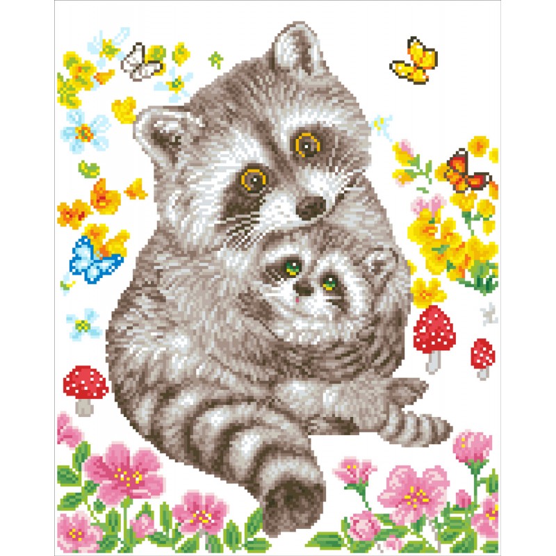 DCIDBEI Square Diamond Painting Raccoon 11x15 inches Square DIY 5D Mosaic  Pictures Painting with Diamond Rhinestone Embroidery Arts Crafts Supplies